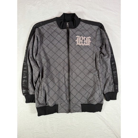 Rock Revival Other - Rock Revival Full Zip Track Jacket Gray‎ Black Logo Y2K Goth Size Large